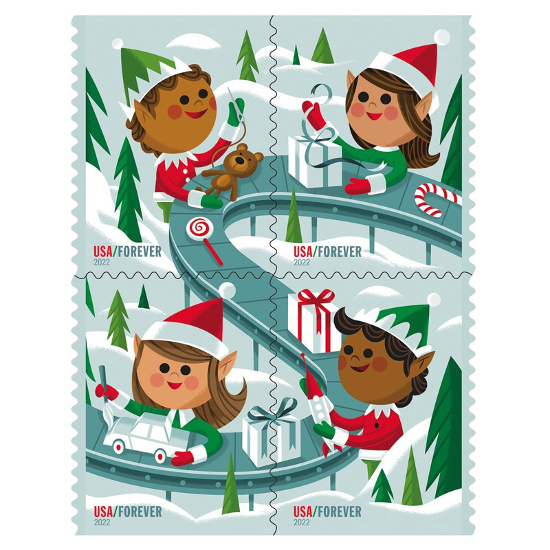 2022 Holiday Elves Christmas Forever®Stamp