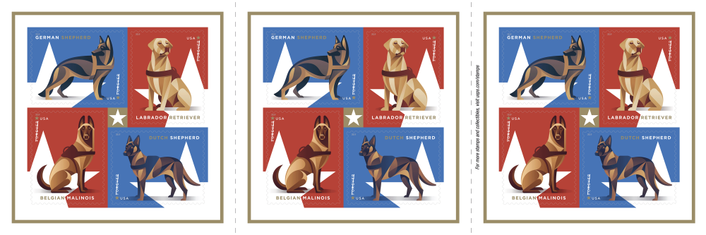 2019 Military Working Dogs Stamps 100 PCS
