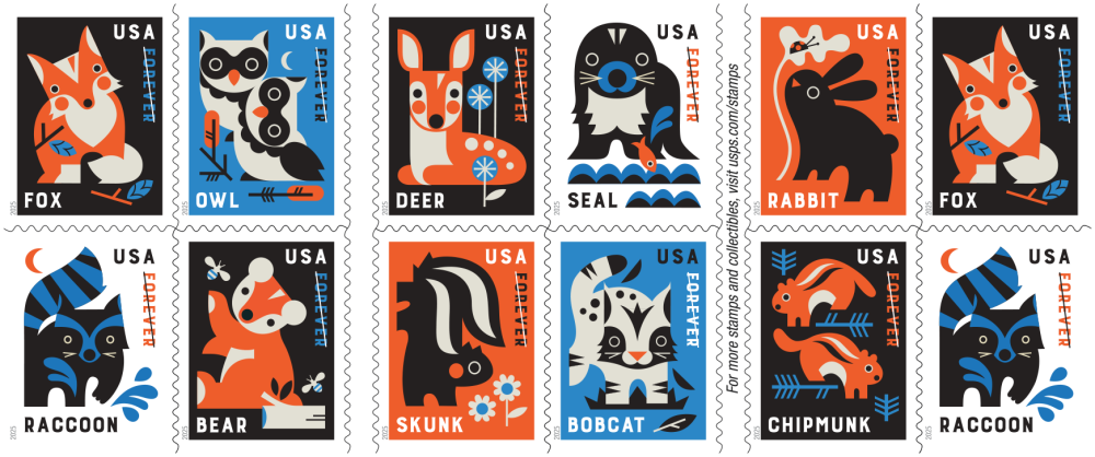 2025 Baby Wild Animals Stamps 100 pcs